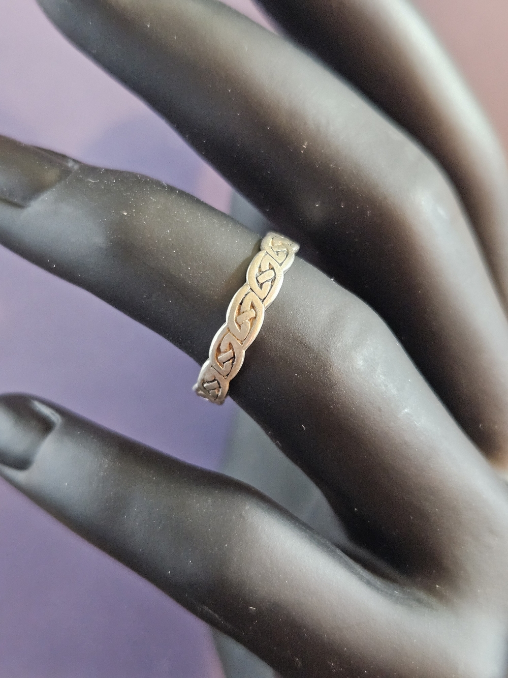 Vintage Avon Sterling Silver Celtic Knot Band Ring - Sz 7